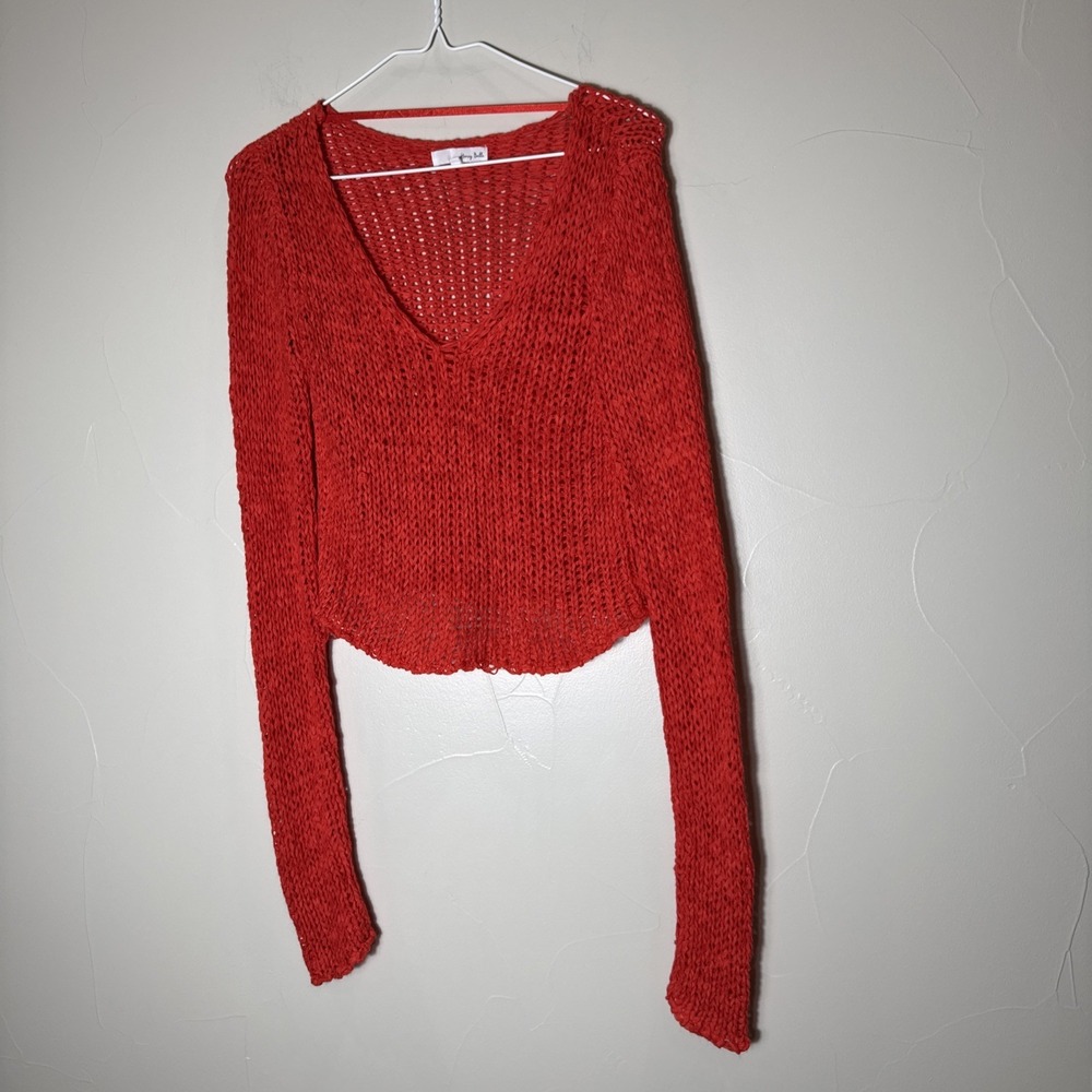 Honey Belle Sweater Womens Small Long Sleeve V Neck Loose Pullover‎ Sweater